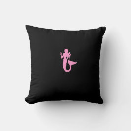 Almofada Sereia Oceano Glow_Pink-on-Black, Black-on-Pink