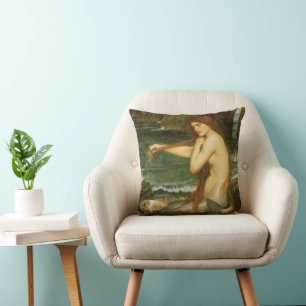 Almofada Sereia pelo Waterhouse de JW, arte da mitologia do