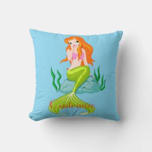 Almofada Sereia Ruiva Bonita Thunder_Cove