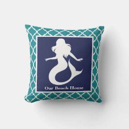 Almofada Sereia Turquoise Blue Personalize Nome