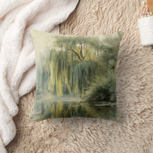 Almofada Serena Árvore Salgueiro Reflexo Arte da Natureza ( (Cobertor)