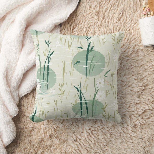 Almofada Serena Flor de Bambu Asiática  (10) (Cobertor)