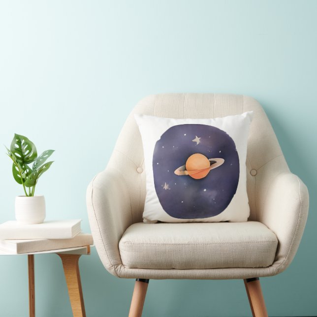 Almofada Serenata de Saturno: Cores Cósmicas (Cadeira)