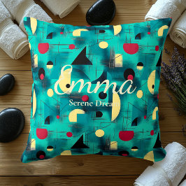Almofada Serene Dream - Cushion Geométrico Teal & Red