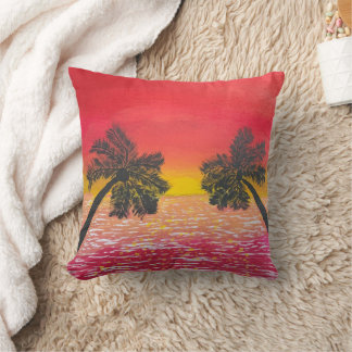 Almofada Serene Sunset Travesseiro decorativo Tropical Palm