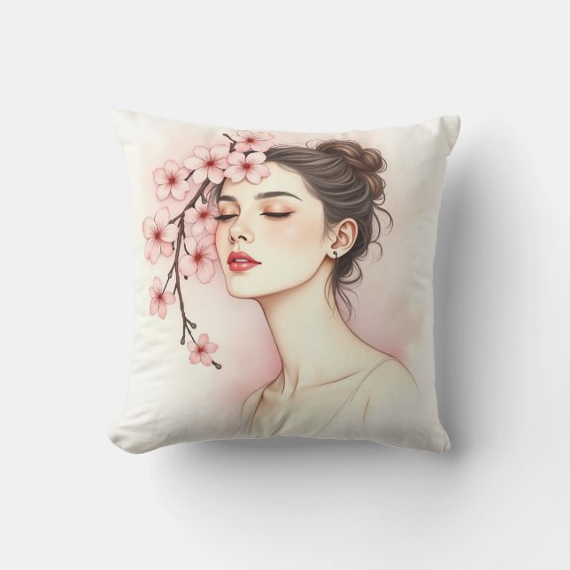 Almofada Serenidade em Flor - Floral Feminino (Frente)