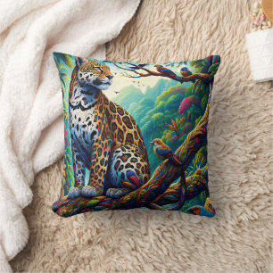 Almofada Serenidade Leopard: Design Tropical Negrito