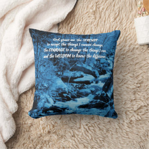 Almofada Serenity Prayer Blue Fluindo Inspiração