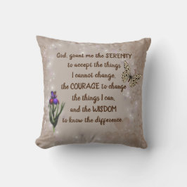 Almofada Serenity Prayer Flor Butterfly Inspiron