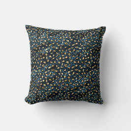 Almofada Série Blue and Gold Leopard Design 1