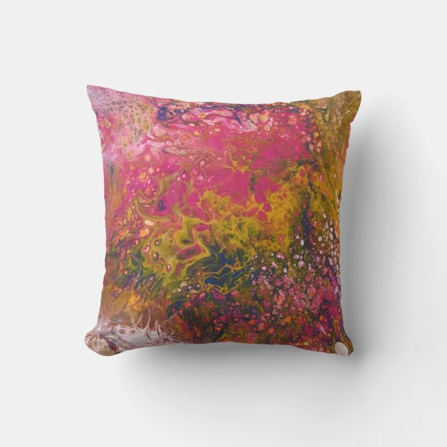 Almofada Série Crayon derretida - Pintura de cor acrílica (Frente)