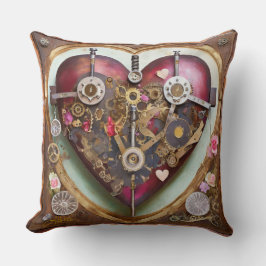 Almofada Série Steampunk Coração Vermelho Buff