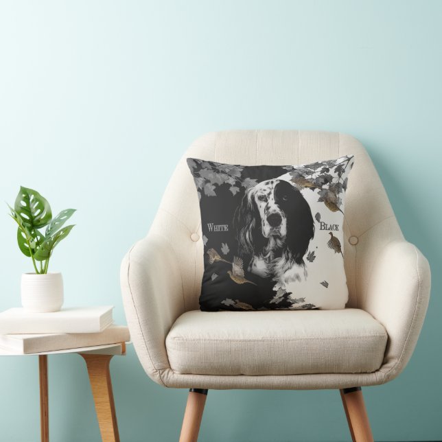 Almofada Setor inglês preto e branco (Cadeira)