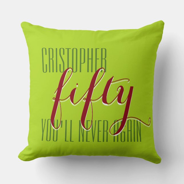 Almofada Seu ditado: Christopher cinquenta você nunca mais  (Frente)