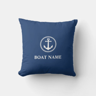 Almofada Seu nome de barco é Sea Anchor Blue