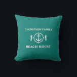 Almofada Seu nome é Beach House Anchor sh0b<br><div class="desc">Seu Nome É Beach House Seacavalo Anchor Teal Blue Travesseiro decorativo Cushion.</div>