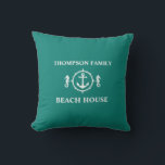 Almofada Seu nome é Beach House Anchor sh0b<br><div class="desc">Seu Nome É Beach House Seacavalo Anchor Teal Blue Travesseiro decorativo Cushion.</div>