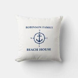 Almofada Seu nome é Beach House Compass Anchor White