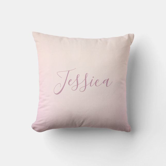 Almofada Seu Nome | Elegante Sombreado Soft Script (Frente)