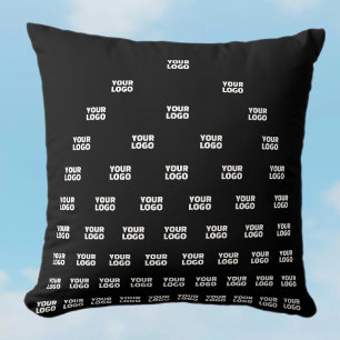 Almofada Seu padrão de arco exclusivo do logotipo Preto (