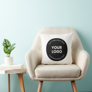 Almofada Seu próprio logotipo comercial carregado com texto