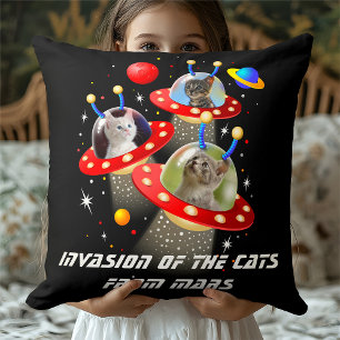 Almofada Seus Gatos Engraçados Alienígena Espacial De Sauce