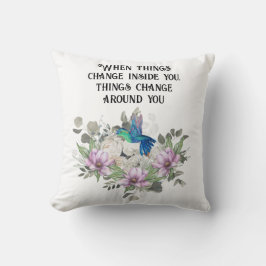 Almofada Shabby chic flowers art and selflove quote