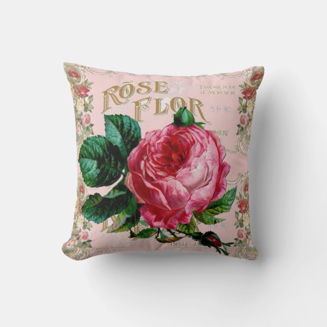Almofada SHABBYCHIC vintage Paris decoupage design (Frente)