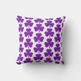 Almofada Shamrock Shape Plaid Purple