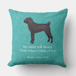 Almofada Shar Chinês Negro Pei Pensando em você Design