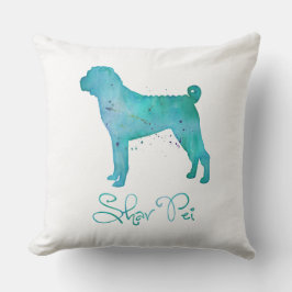 Almofada Shar Pei Watercolor Design