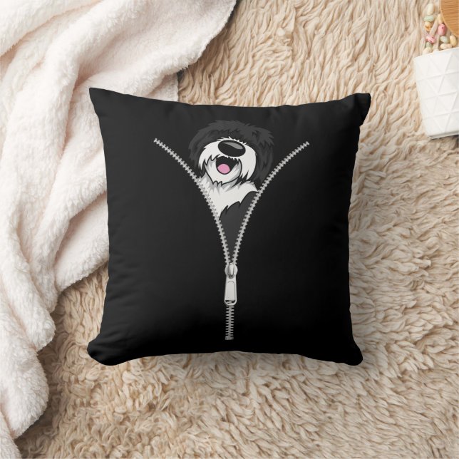 Almofada Sheepadoodle Dog Zipper Funny Puppy Dog Proprietár (Cobertor)
