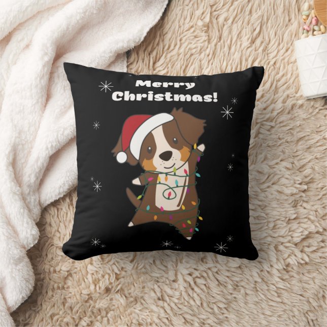 Almofada Shepherd australiano Feliz Natal Inverno (Cobertor)