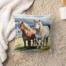 Shetland Ponies Animal Nature Aquarela Equina