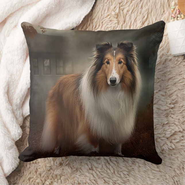 Almofada Shetland Sheepdog Halloween Scary (Cobertor)