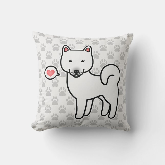 Almofada Shiba Inu Amor Branco (Frente)