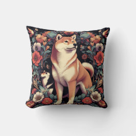 Almofada Shiba Inu Cachorro Pillow William Morris Inspirou