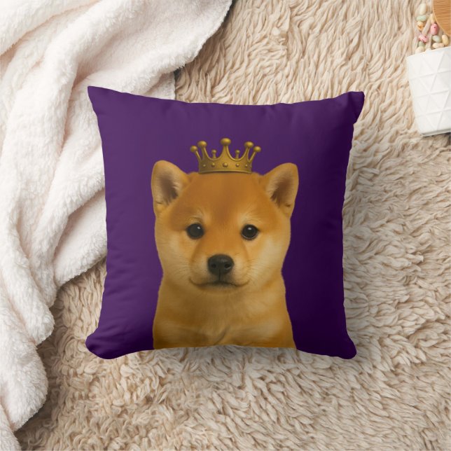 Almofada Shiba Inu Cuppy em Dourada Coroa (Cobertor)