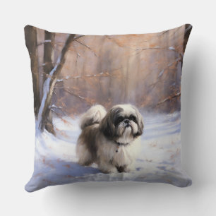 Almofada Shih Tzu Deixe-O Neve Natal