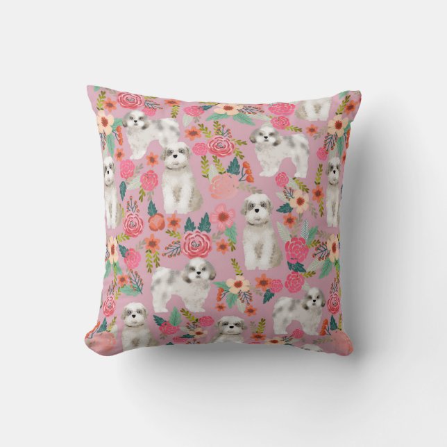 Almofada shitzu florals cachorro travesseiro decor bonito (Frente)