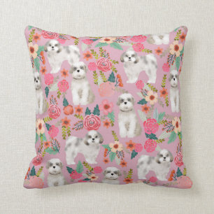 Almofada shitzu florals cachorro travesseiro decor bonito