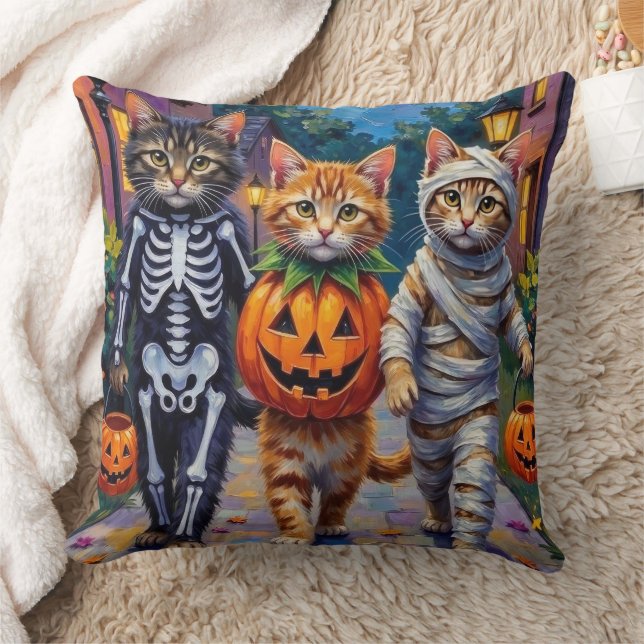 Almofada Siberian Cats Trick-or-Treating Halloween Costumes (Cobertor)