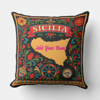 Almofada Sicilia Sicilian Design Tile (customize with name)