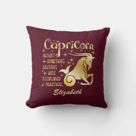 Almofada Signo Zodiacal Capricórnio Personalizado Dourado e