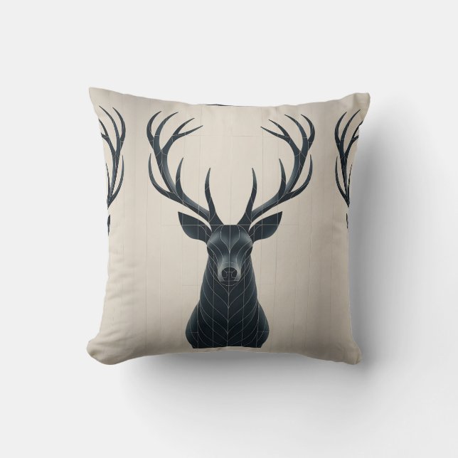 Almofada Silent Stag Minimal Geometric Deer (Frente)