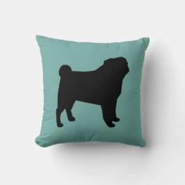 Almofada Silhouette Black Pug | Cão Lover's Teal