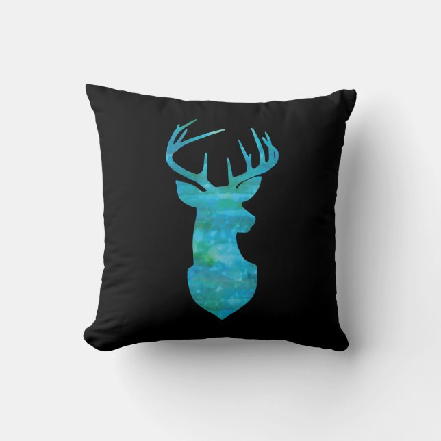 Almofada Silhouette de Veado Azul (Frente)