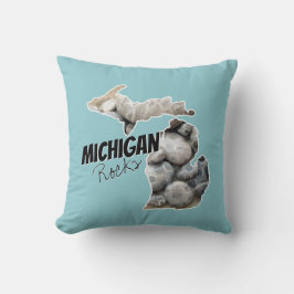 Almofada Silhouette Michigan Cheio De Pedras De Petoskey