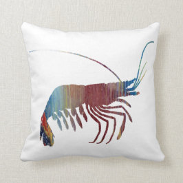 Almofada Silhueta abstrata do camarão