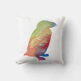 Almofada Silhueta abstrata do papagaio-do-mar